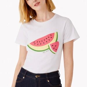 Kate Spade White Tee with Watermelon Design - Size Medium
